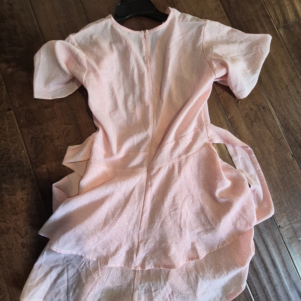 Women’s Pink Ruffle Wrap-Style Top - Picture 4 of 4